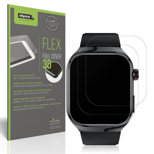 Matte Displayschutzfolie von dipos passend für TK 16 Smartwatch 2.04 Zoll, 100% Displayabdeckung und blasenfreie Montage