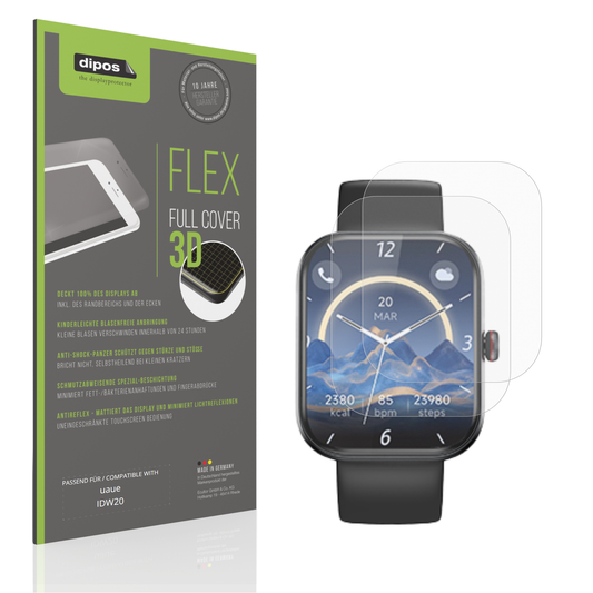 Matte Displayschutzfolie von dipos passend für uaue IDW20, 100% Displayabdeckung und blasenfreie Montage