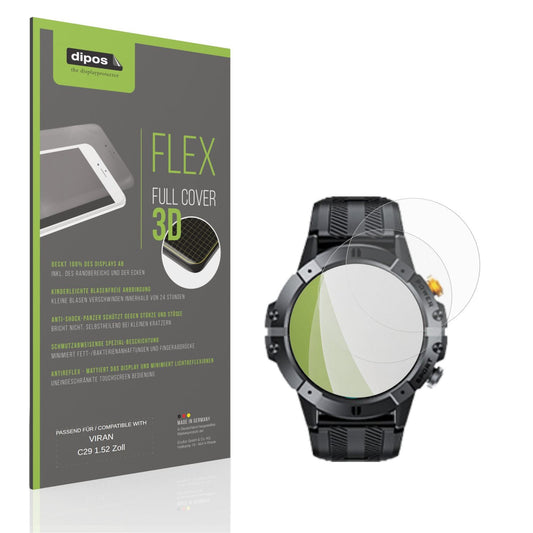 Matte Displayschutzfolie von dipos passend für VIRAN C29 1.52 Zoll, 100% Displayabdeckung und blasenfreie Montage