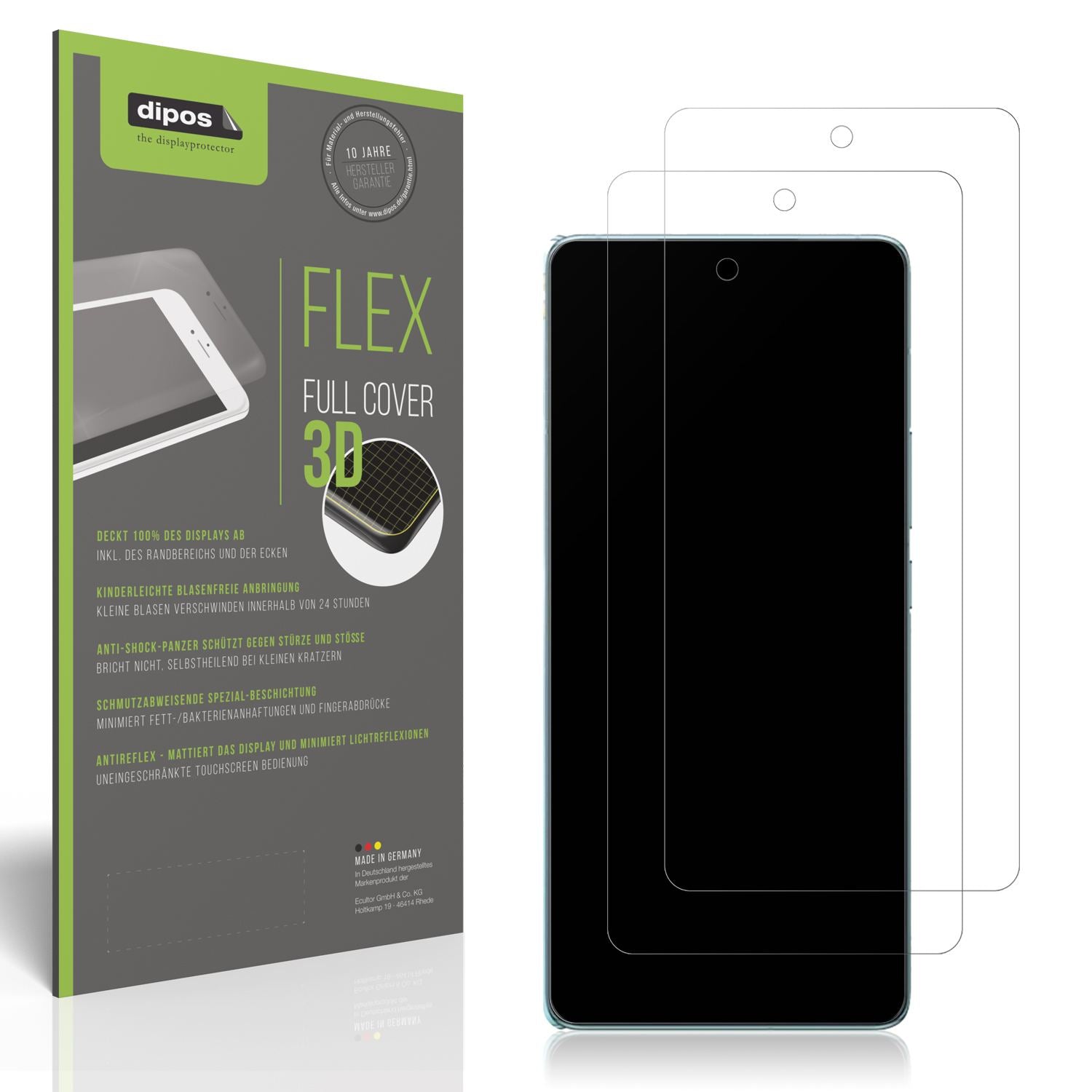 Matte Displayschutzfolie von dipos passend für Vivo X200 Pro, 100% Displayabdeckung und blasenfreie Montage