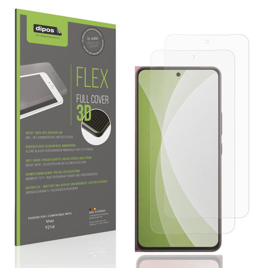 Matte Displayschutzfolie von dipos passend für Vivo Y21d, 100% Displayabdeckung und blasenfreie Montage