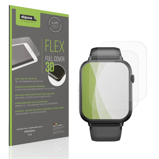 Matte Displayschutzfolie von dipos passend für VKROBAG T10, 100% Displayabdeckung und blasenfreie Montage