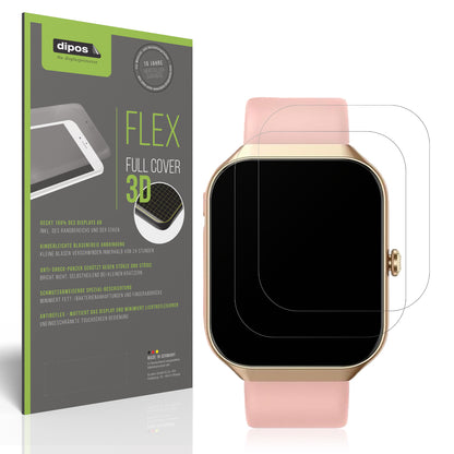 Matte Displayschutzfolie von dipos passend für Walkbee Smartwatch 1.96 Zoll, 100% Displayabdeckung und blasenfreie Montage