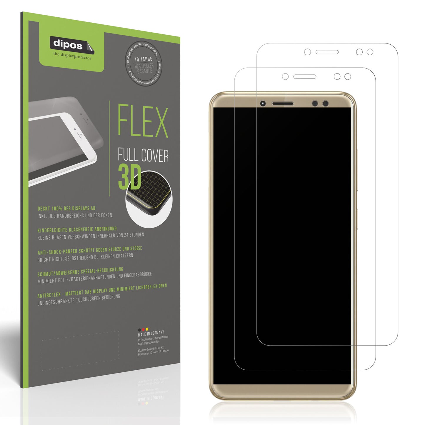 Matte Displayschutzfolie von dipos passend für Walton Primo S6 Infinity, 100% Displayabdeckung und blasenfreie Montage