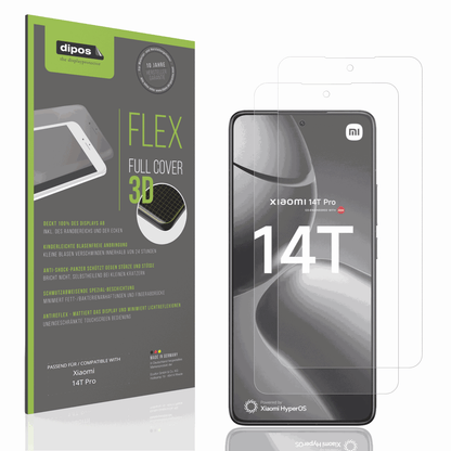 Matte Displayschutzfolie von dipos passend für Xiaomi 14T Pro, 100% Displayabdeckung und blasenfreie Montage