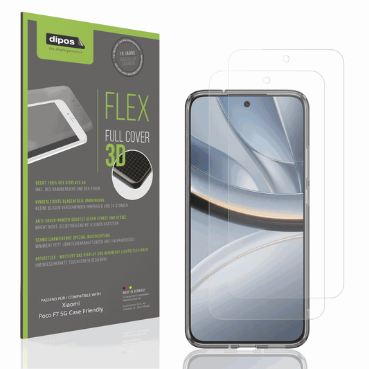 Matte Displayschutzfolie von dipos passend f�r Xiaomi Poco F7 5G Case Friendly, 100% Displayabdeckung und blasenfreie Montage