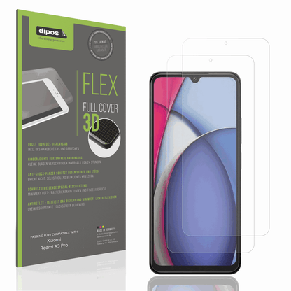 Matte Displayschutzfolie von dipos passend für Xiaomi Redmi A3 Pro, 100% Displayabdeckung und blasenfreie Montage