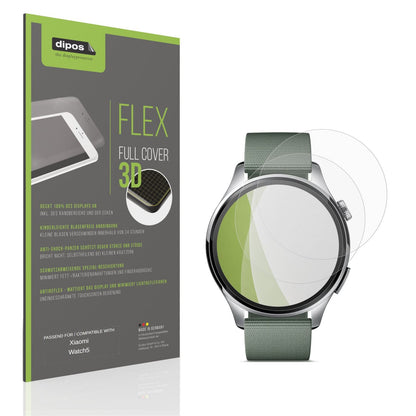 Matte Displayschutzfolie von dipos passend f�r Xiaomi Watch 5, 100% Displayabdeckung und blasenfreie Montage