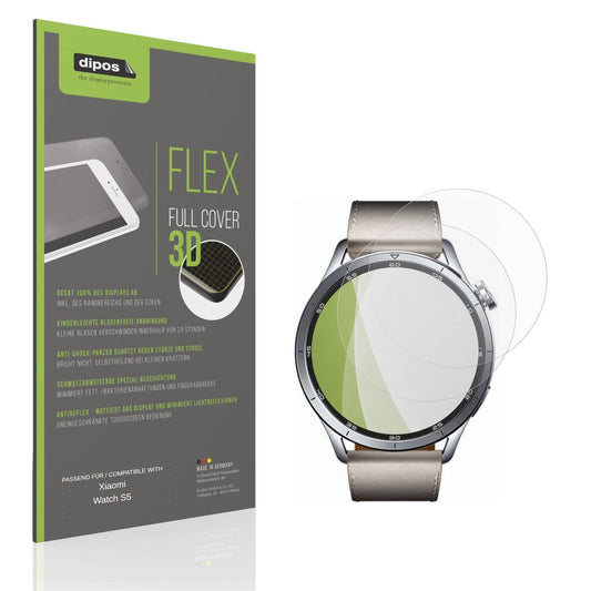 Matte Displayschutzfolie von dipos passend für Xiaomi Watch S5, 100% Displayabdeckung und blasenfreie Montage