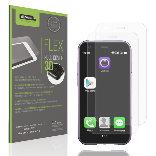 Matte Displayschutzfolie von dipos passend für XUMIUZIY Mini Smartphone 3.0, 100% Displayabdeckung und blasenfreie Montage