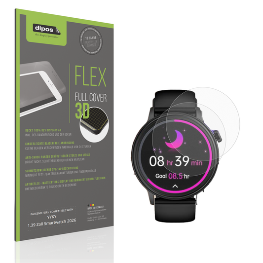 Matte Displayschutzfolie von dipos passend für YYKY 1.39 Zoll Smartwatch 2026, 100% Displayabdeckung und blasenfreie Montage