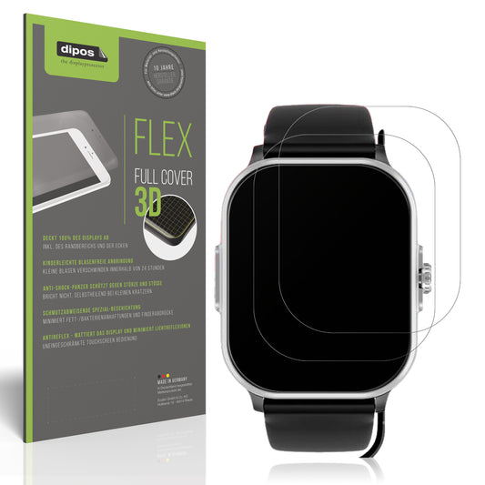 Matte Displayschutzfolie von dipos passend für YYKY Smartwatch 1.72 Zoll, 100% Displayabdeckung und blasenfreie Montage