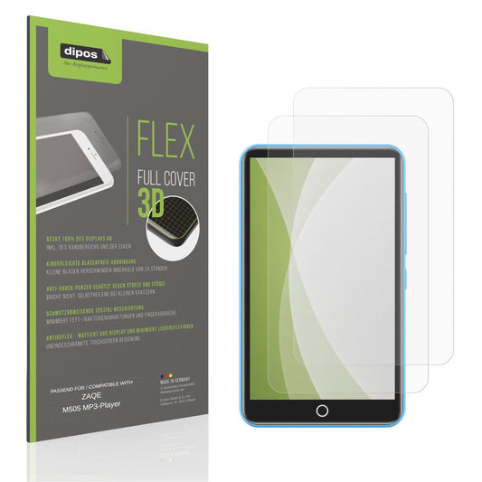 Matte Displayschutzfolie von dipos passend für ZAQE M505 MP3-Player, 100% Displayabdeckung und blasenfreie Montage