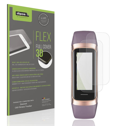 Matte Displayschutzfolie von dipos passend für Zeacool C60 Fitness Tracker, 100% Displayabdeckung und blasenfreie Montage