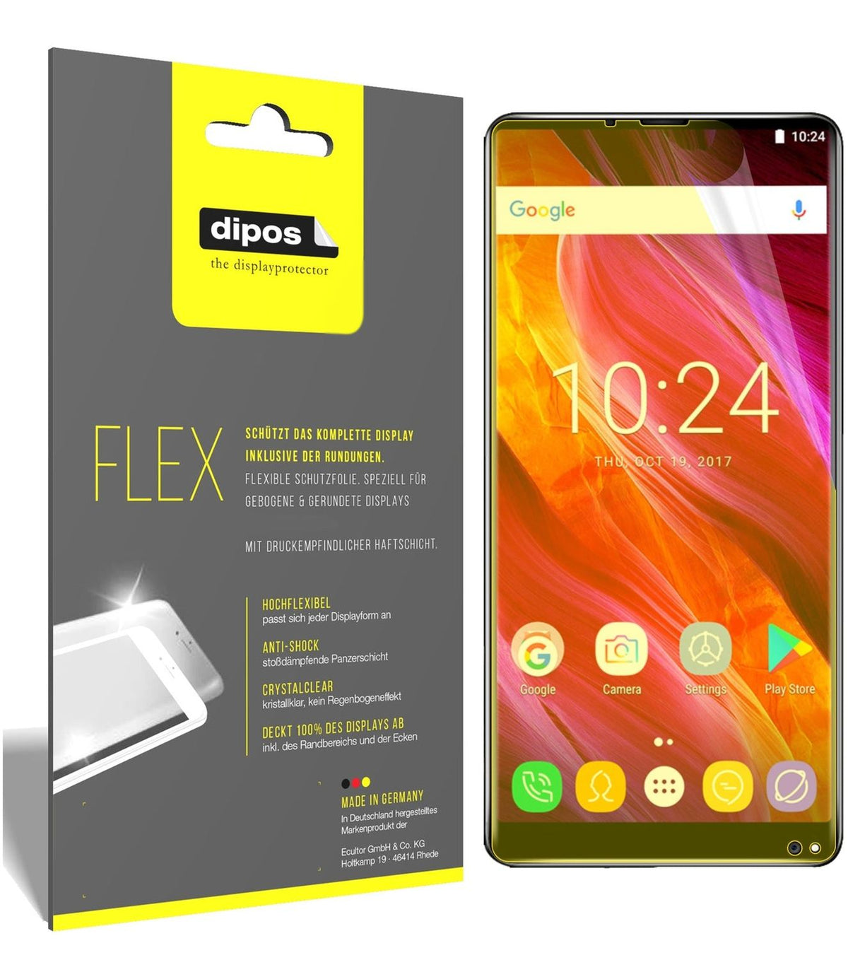 2x 3D Full Cover Schutzfolie für Oukitel Mix 2