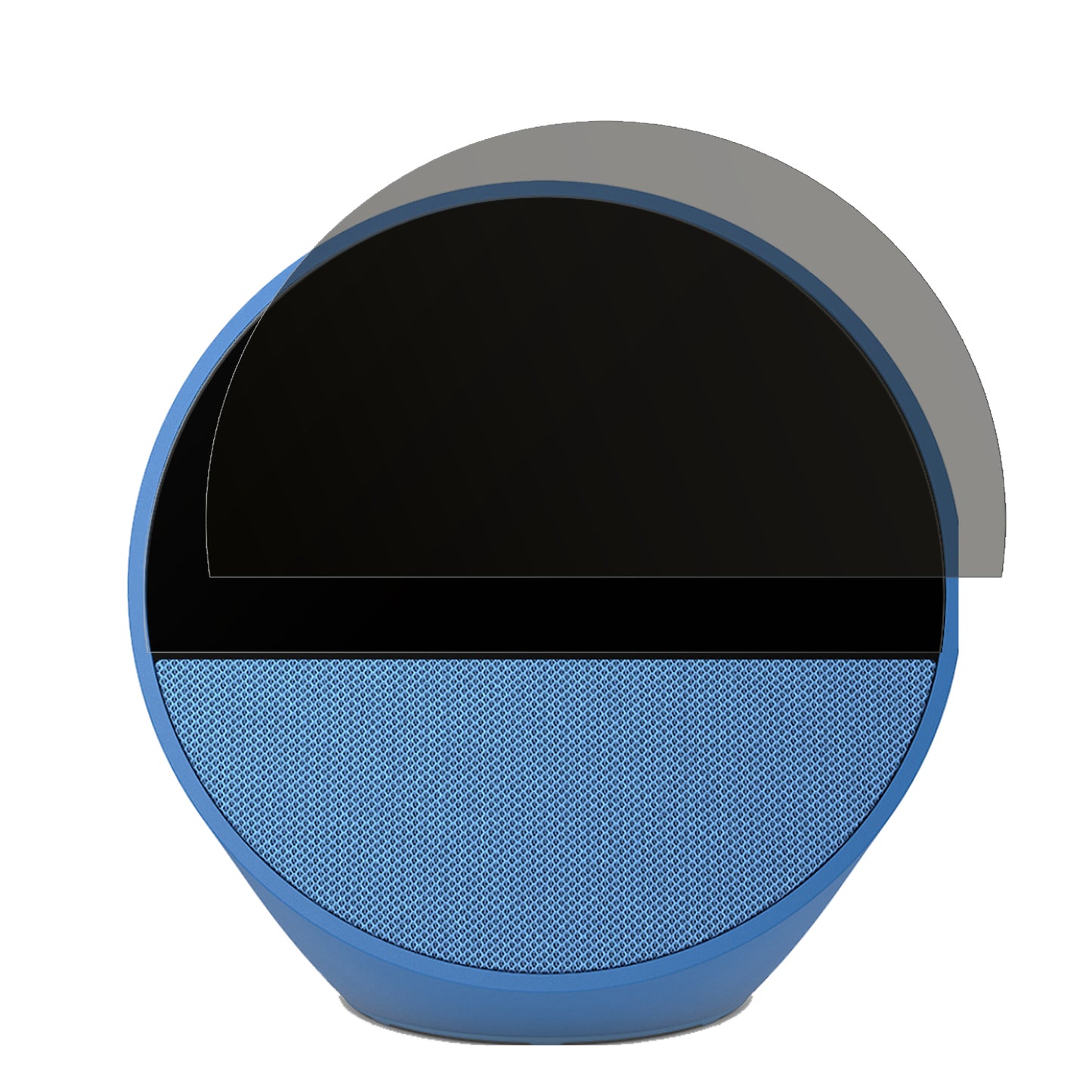 AmazonEcho Spot 2024 mit aufgebrachtem dipos Displayschutz, der seitliche Einblicke blockiert