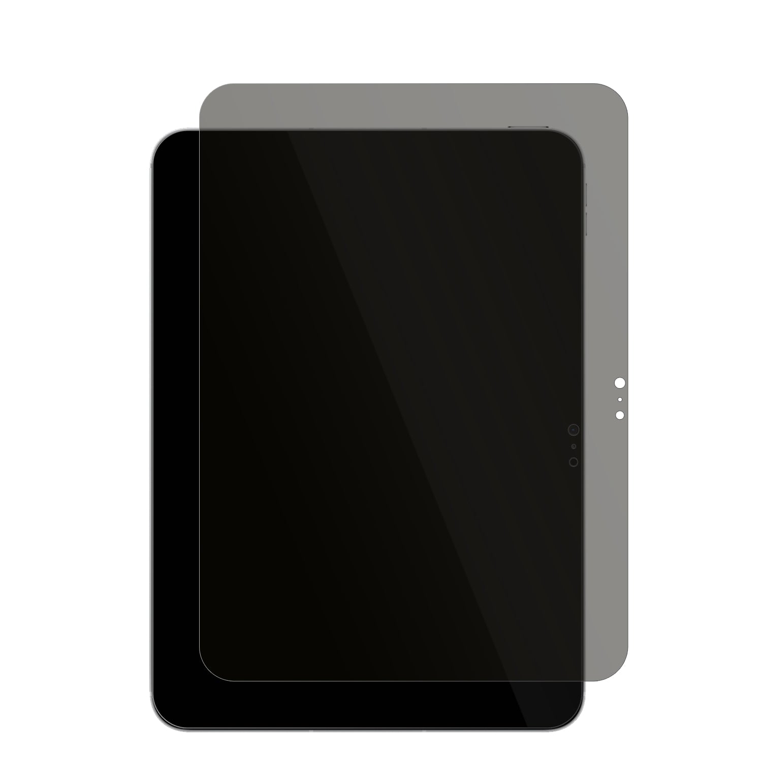 AppleiPad 10th Generation 10.9 2022 mit aufgebrachtem dipos Displayschutz, der seitliche Einblicke blockiert