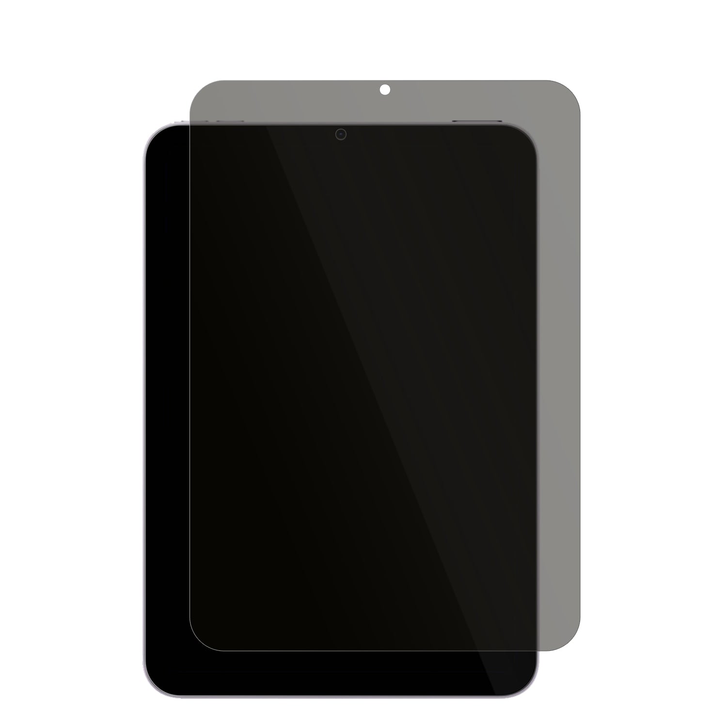 AppleiPad Mini 7. Generation (2024) mit aufgebrachtem dipos Displayschutz, der seitliche Einblicke blockiert