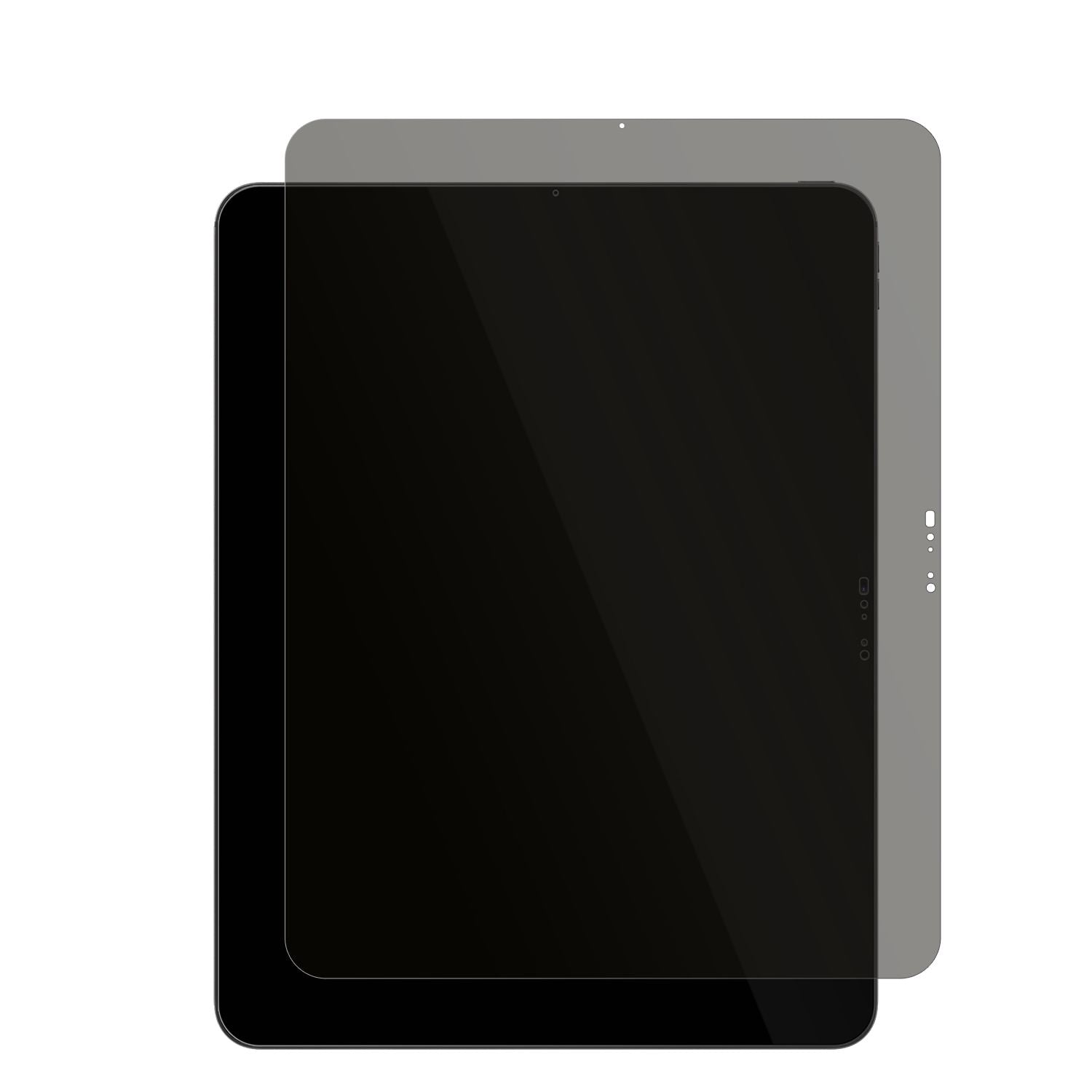 AppleiPad Pro M5 11 Zoll mit aufgebrachtem dipos Displayschutz, der seitliche Einblicke blockiert