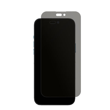 AppleiPhone 15 mit aufgebrachtem dipos Displayschutz, der seitliche Einblicke blockiert