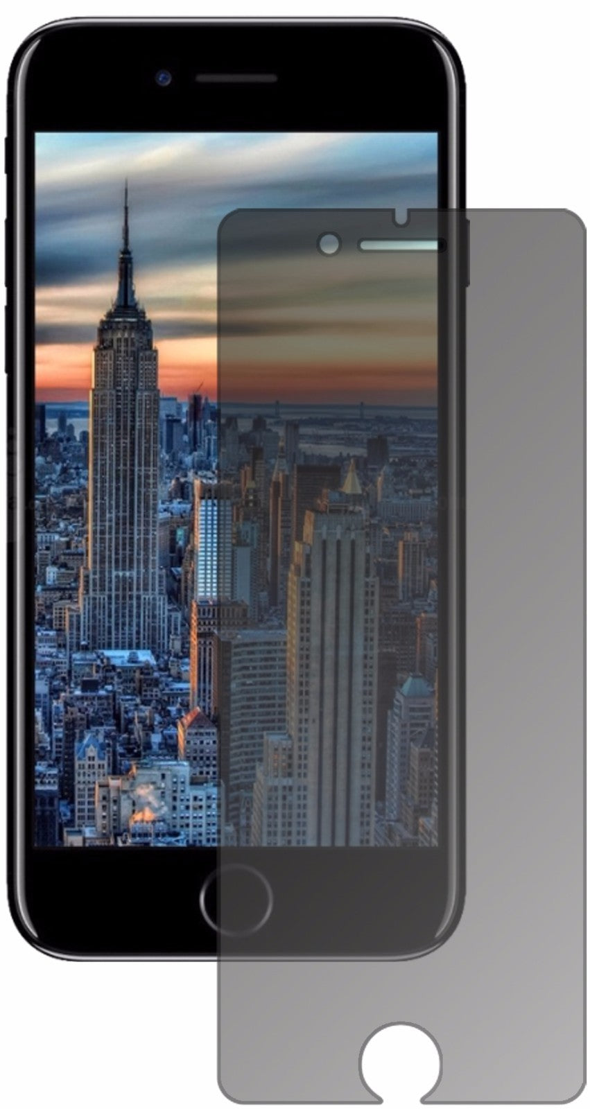 AppleiPhone 7 mit aufgebrachtem dipos Displayschutz, der seitliche Einblicke blockiert