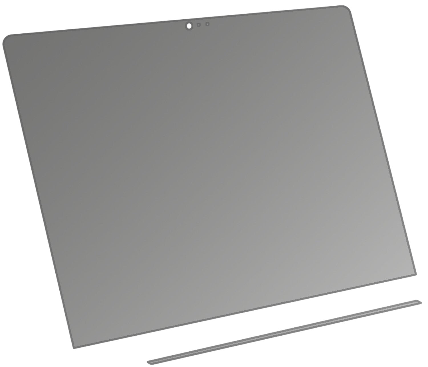 AppleMacBook Pro 15 Zoll (2019) Touchbar mit aufgebrachtem dipos Displayschutz, der seitliche Einblicke blockiert