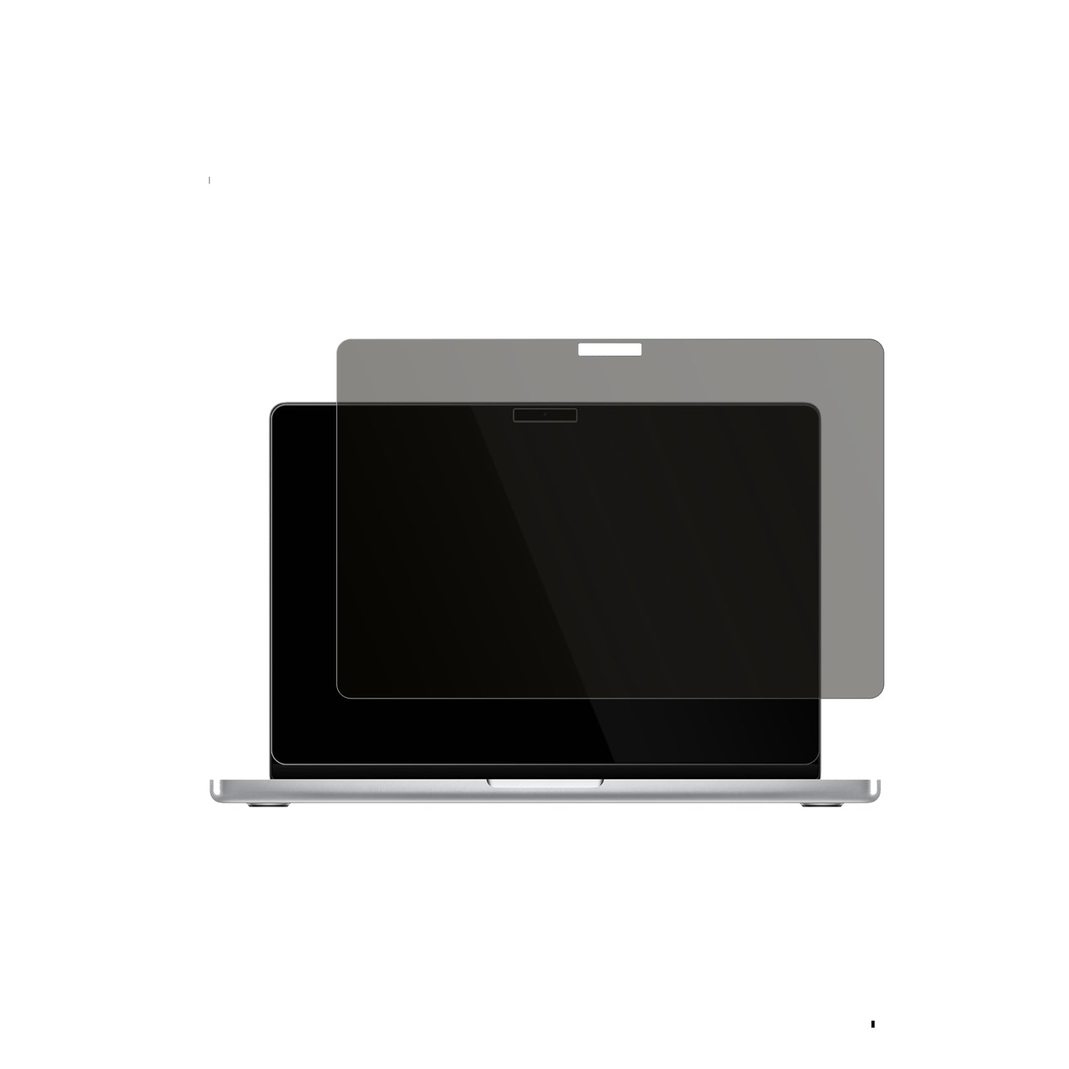 AppleMacBook Pro 14 Zoll M5 mit aufgebrachtem dipos Displayschutz, der seitliche Einblicke blockiert
