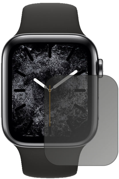 AppleWatch Series 5 (40mm) mit aufgebrachtem dipos Displayschutz, der seitliche Einblicke blockiert