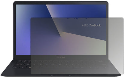 AsusZenBook S UX391UA mit aufgebrachtem dipos Displayschutz, der seitliche Einblicke blockiert