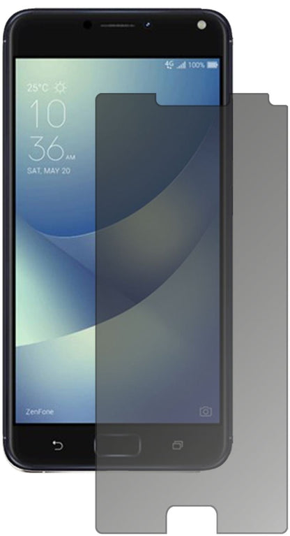 AsusZenfone 4 Max 5,5 Zoll ZC554KL mit aufgebrachtem dipos Displayschutz, der seitliche Einblicke blockiert