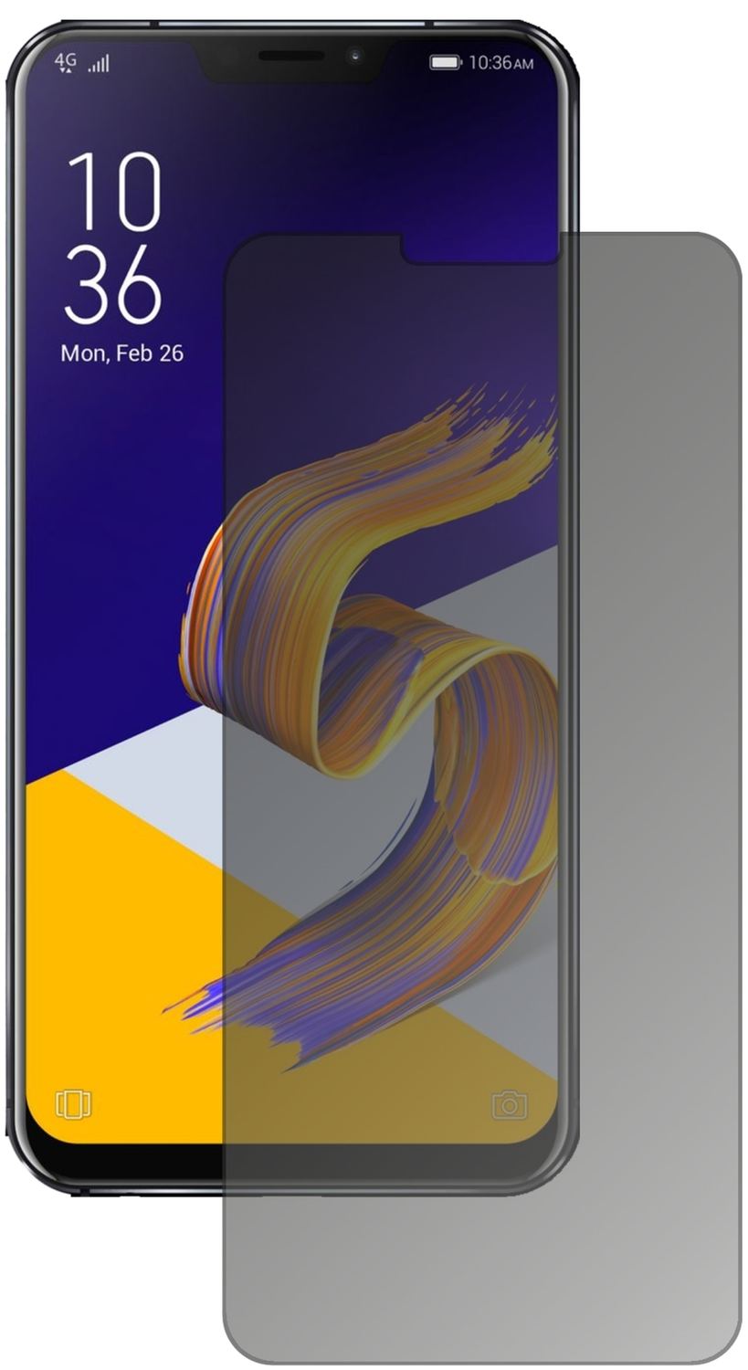AsusZenfone 5 ZE620KL mit aufgebrachtem dipos Displayschutz, der seitliche Einblicke blockiert