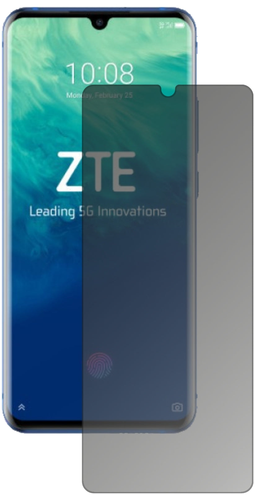 Axon10 Pro mit aufgebrachtem dipos Displayschutz, der seitliche Einblicke blockiert