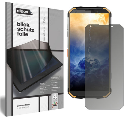 BlackviewBV9500 mit aufgebrachtem dipos Displayschutz, der seitliche Einblicke blockiert