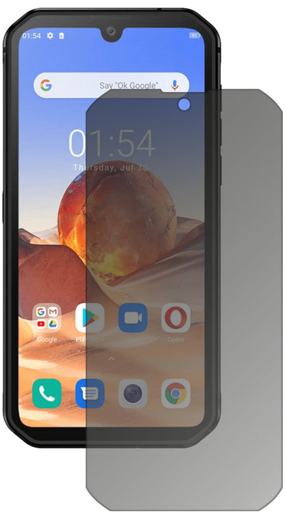 BlackviewBV9900 Pro mit aufgebrachtem dipos Displayschutz, der seitliche Einblicke blockiert