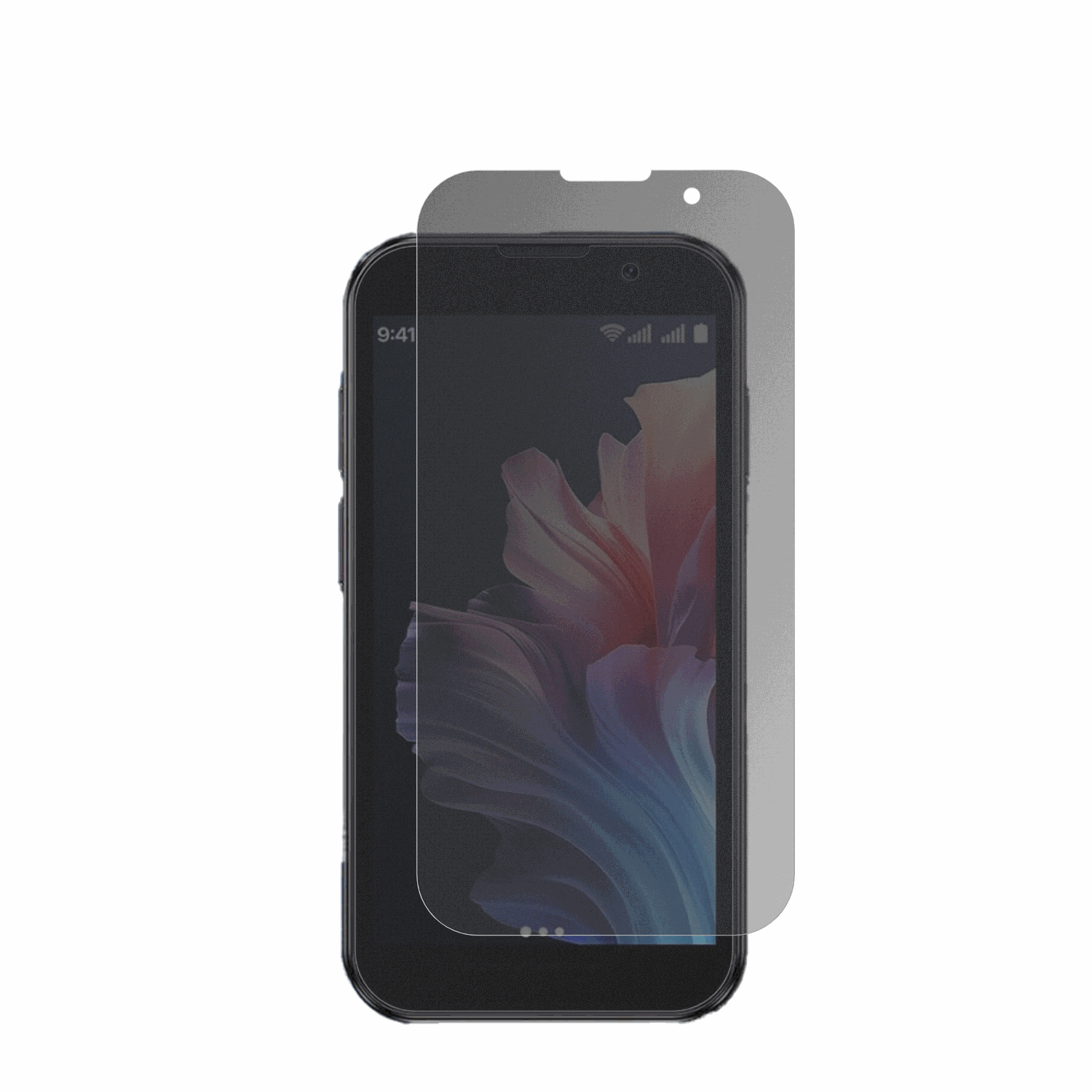 BLKE S18 Pro Mini Smartphone mit aufgebrachtem dipos Displayschutz, der seitliche Einblicke blockiert