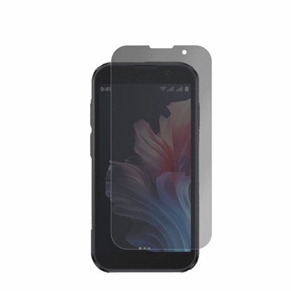 BLKE S18 Pro Mini Smartphone mit aufgebrachtem dipos Displayschutz, der seitliche Einblicke blockiert
