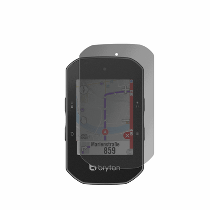 BrytonRider S500 mit aufgebrachtem dipos Displayschutz, der seitliche Einblicke blockiert