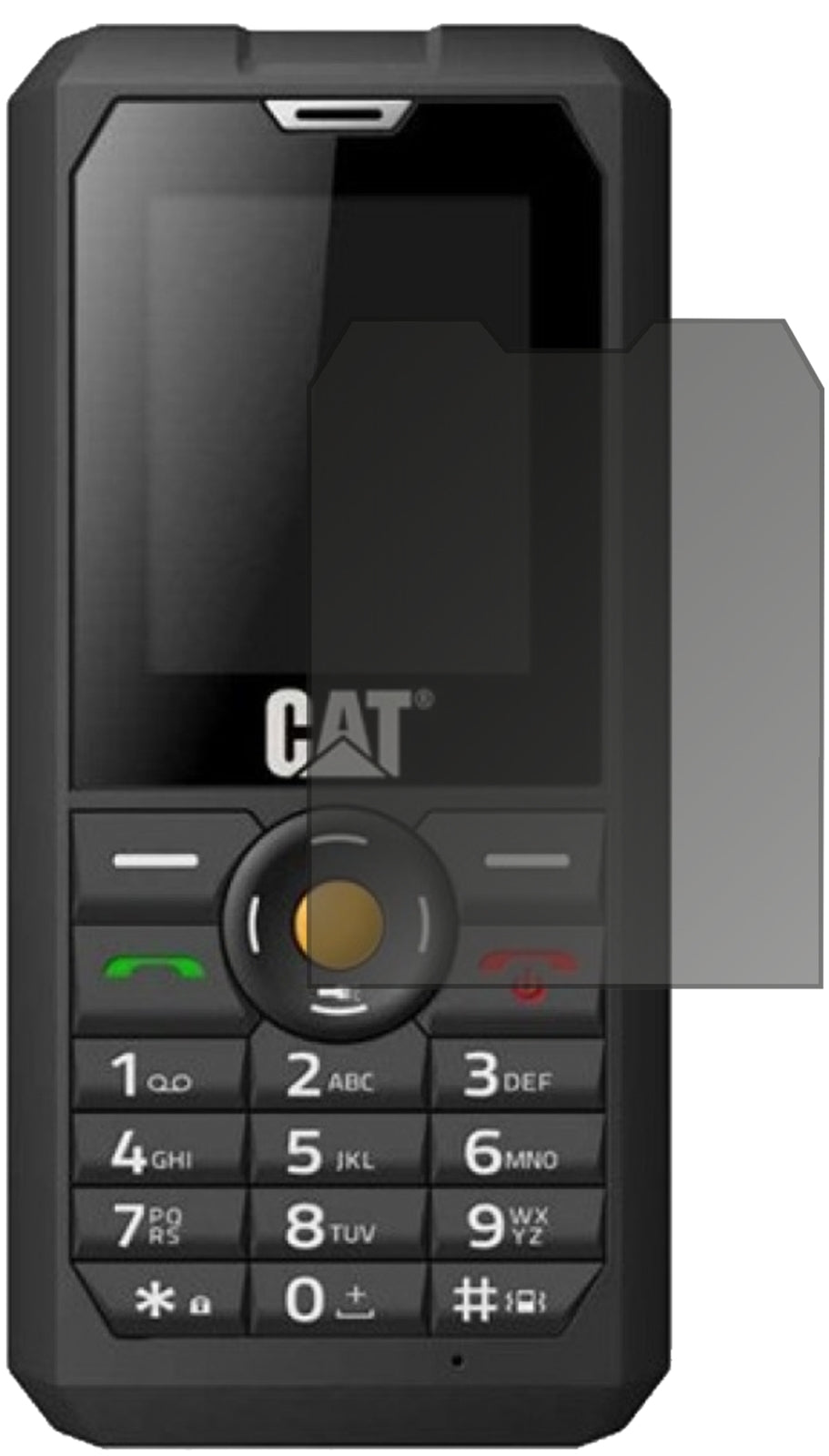 CaterpillarCAT B30 mit aufgebrachtem dipos Displayschutz, der seitliche Einblicke blockiert