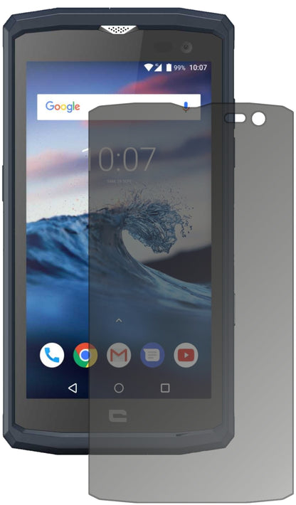 CrosscallCore X3 mit aufgebrachtem dipos Displayschutz, der seitliche Einblicke blockiert