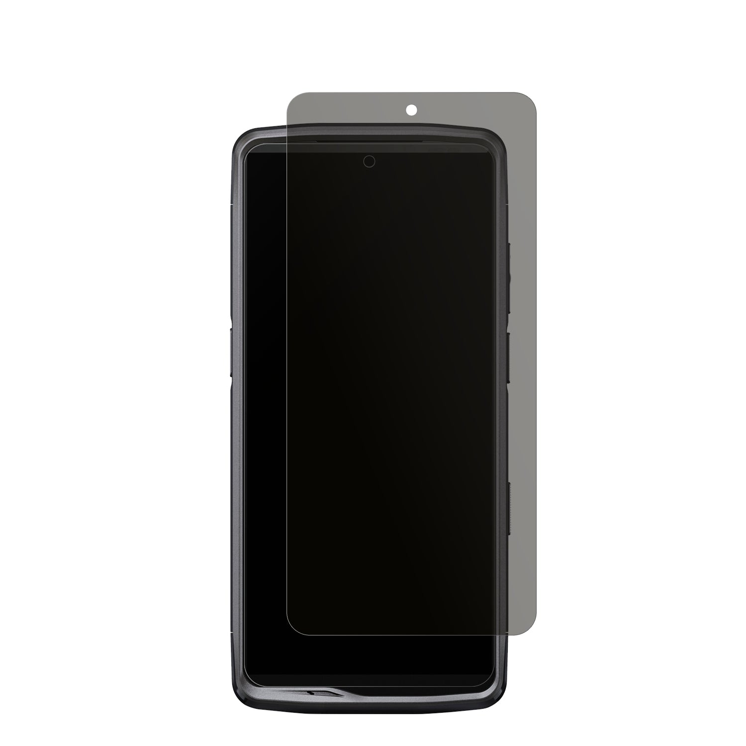 CrosscallStellar M6E mit aufgebrachtem dipos Displayschutz, der seitliche Einblicke blockiert
