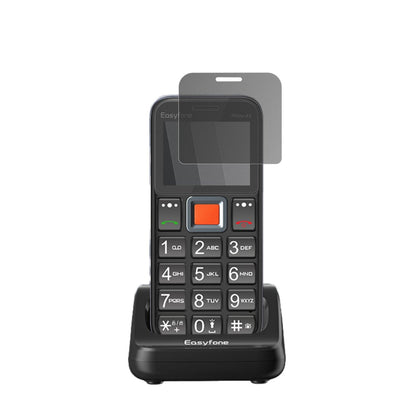 EasyfonePrime T5 mit aufgebrachtem dipos Displayschutz, der seitliche Einblicke blockiert