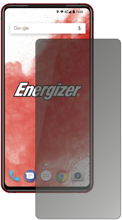 EnergizerPower Max P18K Pop mit aufgebrachtem dipos Displayschutz, der seitliche Einblicke blockiert