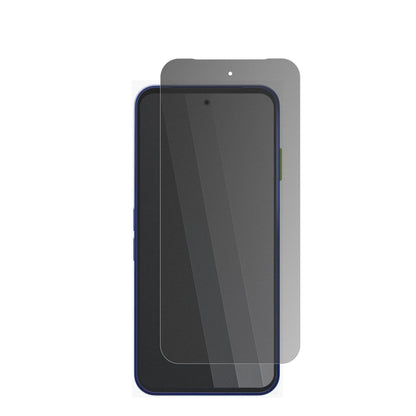 Fairphone6 Plus mit aufgebrachtem dipos Displayschutz, der seitliche Einblicke blockiert