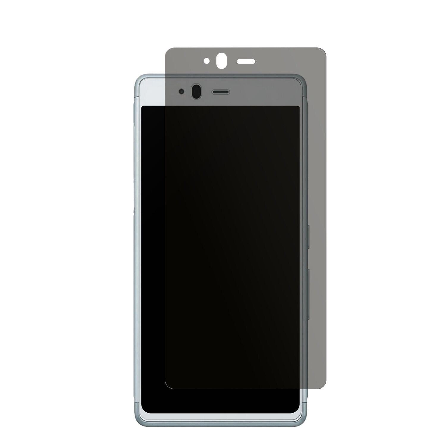 FujitsuArrows SV F-03H mit aufgebrachtem dipos Displayschutz, der seitliche Einblicke blockiert