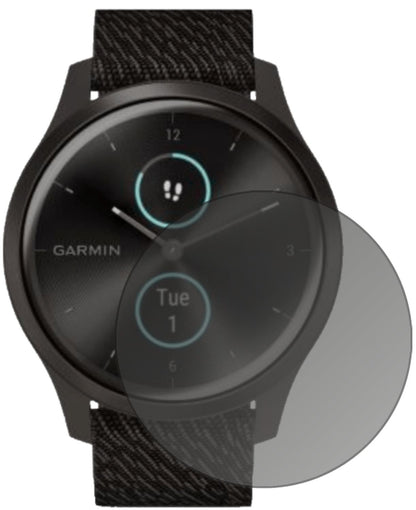 GarminVivomove Style mit aufgebrachtem dipos Displayschutz, der seitliche Einblicke blockiert