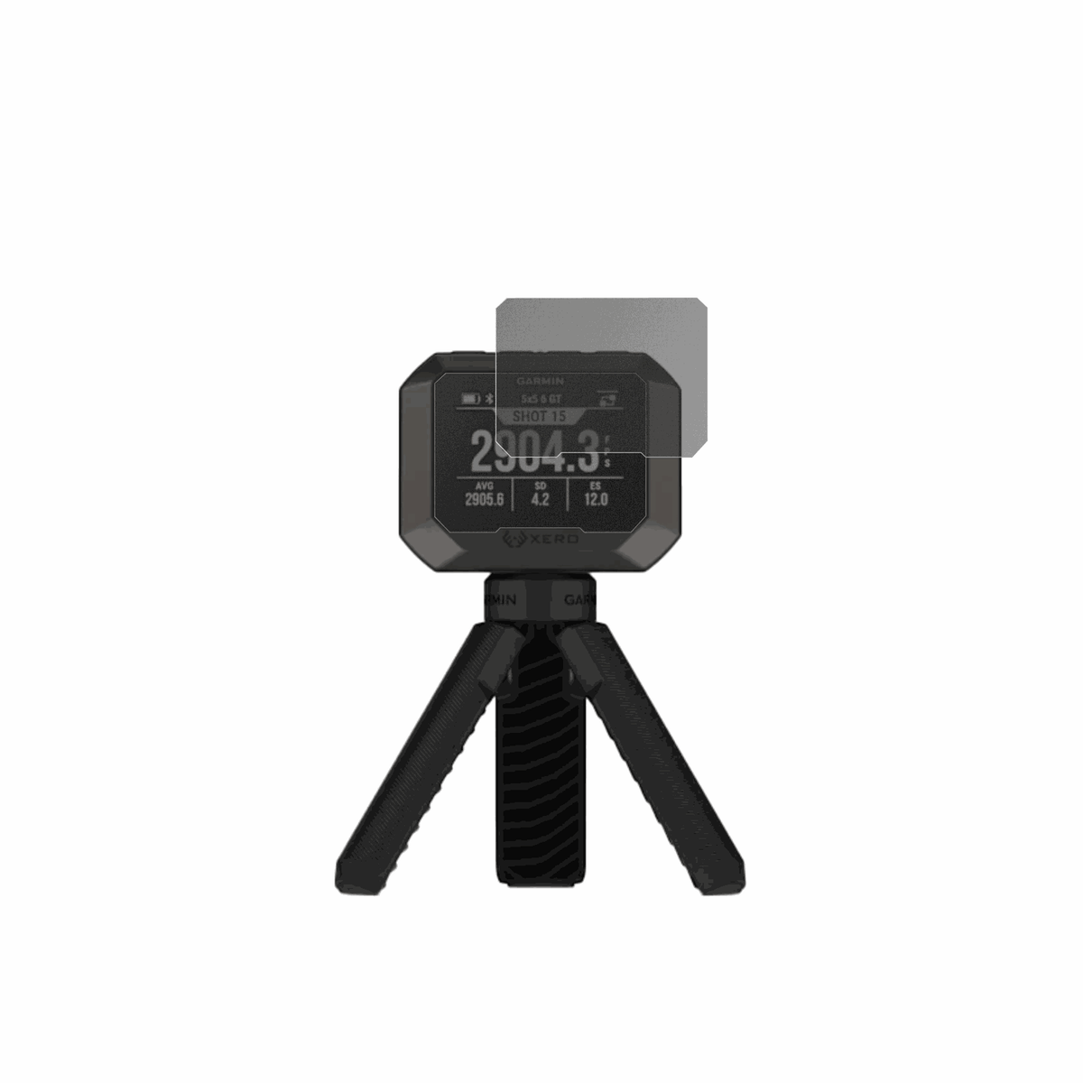 GarminXero C2 mit aufgebrachtem dipos Displayschutz, der seitliche Einblicke blockiert