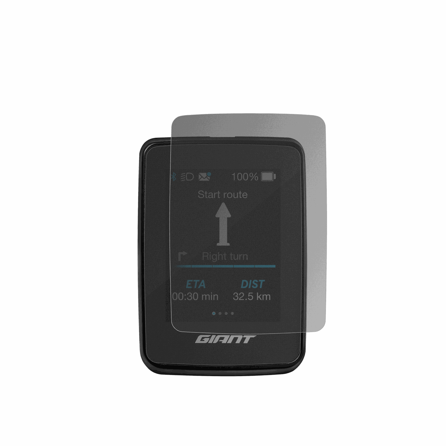 GiantRideDash Evo 2 mit aufgebrachtem dipos Displayschutz, der seitliche Einblicke blockiert