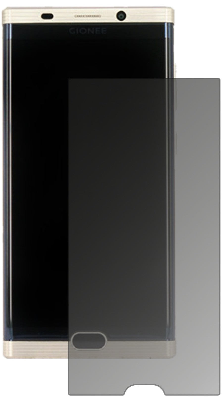 GioneeM2017 mit aufgebrachtem dipos Displayschutz, der seitliche Einblicke blockiert