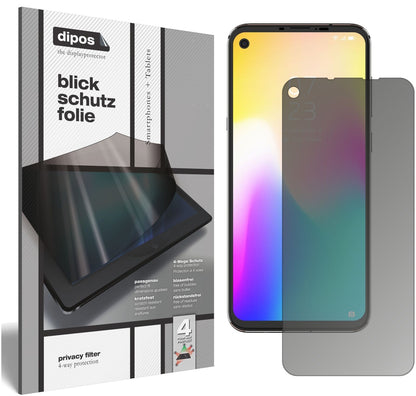 HisenseInfinity U30 mit aufgebrachtem dipos Displayschutz, der seitliche Einblicke blockiert