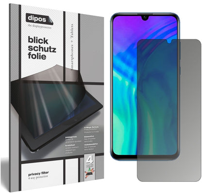 Blickschutzfolie von dipos passend für Honor 20E, präziser Zuschnitt und blasenfrei montiert